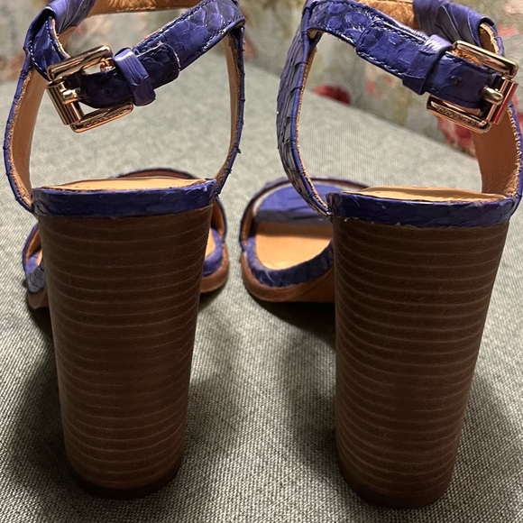 Coach Lexy Blue Textured Sandals With Chunky Heel Women’s Size 7 - Picture 5 of 9